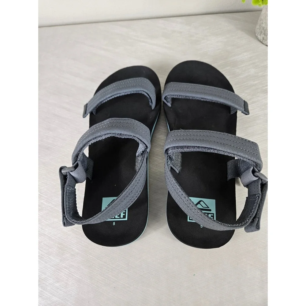 Reef Kids Ahi Convertible Sandals Charcoal Black Blue Size 5 EUR 36 Sporty